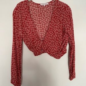 Olivaceous Long Sleeve Wrap Front Shirt